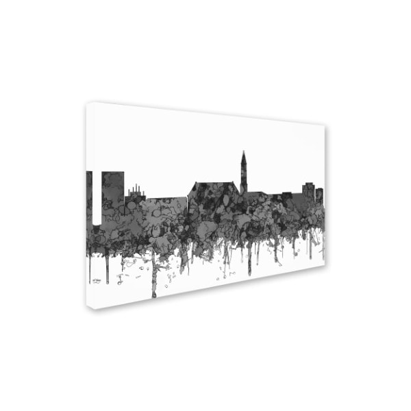 Marlene Watson 'Cheyenne Wyoming Skyline BW' Canvas Art,22x32